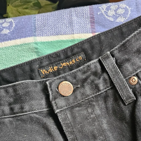 Nudie Jeans 32/30 Breezy Britt Aged Black High Waisted Jeans